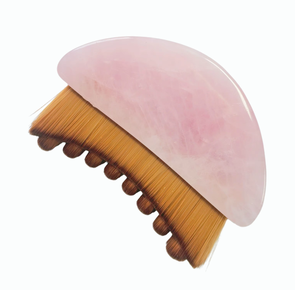 Produits de massage facial pour drainage lymphatique, manche en quartz rose et jade naturel, brosse nettoyante pour le visage, lifting du visage en V. - Product Image 1