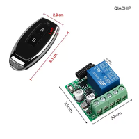 Control Remoto Inalámbrico Universal de 433Mhz, Interruptor de CC de 5V-24V, Módulo Receptor de Relé de 1 Canal, Transmisor RF, Control Remoto de 433Mhz