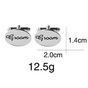 Boutons de manchette ovales en alliage de haute qualité de 20 mm avec logo personnalisé pour hommes, boutons de manchette plaqués - Product Image 2