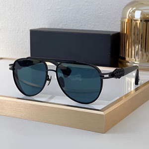 Designer Piloten-Sonnenbrille mit Farbverlauf Grau-Braun Retro Neuer Stil Mode China Großhändler Maßgefertigte Acetat-Radsport-Titan-Sonnenbrille für Männer und Frauen - Product Image 4
