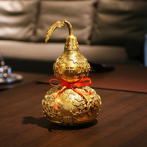 Brass Gourd Ornament Peace Gourd Single Piece Home Office Decoration Living Room <b>Craft</b> Congratulations Gift - Product Image 2