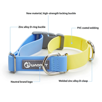 Conjunto de Correa y Collar Acolchado de PVC para Perro, Impermeable, Antienredos, Diseño Clásico de Bloques de Color, Nuevo y Moderno para Perros Grandes