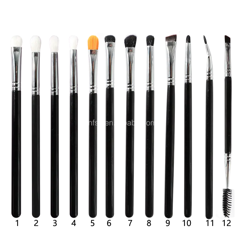 Luxus Dual Head Black Mascara Spoolie Zauberstab Creme Augenbrauen Shadow Liner Lippen pinsel 11 Stück Eyeliner Lidschatten Make-up Pinsel Set