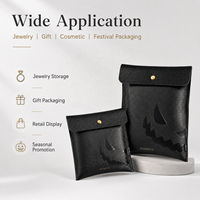 Pochette à bijoux de luxe en cuir PU carrée avec logo personnalisé, fermeture à bouton, compartiment secret, anti-rayures, anti-poussière, pour voyage, OEM