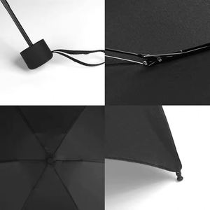Parapluie pliant manuel 5 sections anti-UV et anti-pluie pour femme, mini parapluie de poche personnalisable avec logo, vente en gros - Product Image 4