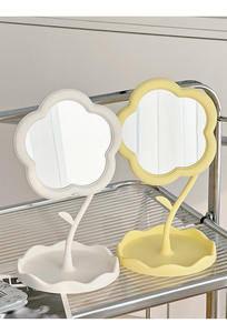 Miroir de maquillage pliable en <span class=keywords><strong>plastique</strong></span> personnalisé avec sublimation florale, design mignon, sur pied, style vintage, pour filles - Product Image 3