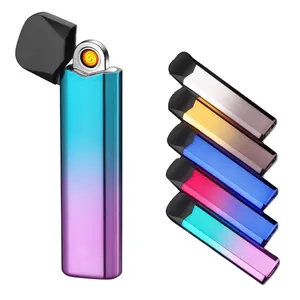 방풍 라이터 눈부신 색상 TYPE-C 충전식 라이터 커버 및 화상 휴대용 여러 가지 빛깔의 담배 라이터