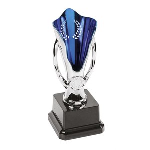Trofeo Coppa Blu H 220 mm Design Elegante in Vetro - Product Image 1