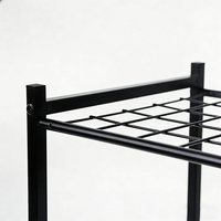 Étagère de rangement pour outils de jardin à 3 niveaux en acier noir, protégée contre la corrosion, galvanisée et revêtue de peinture en poudre, pour garage, capacité de 35 roues