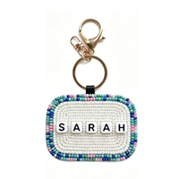Colgante Personalizado DIY con Cuentas de Semillas para Bolso, Monograma Inicial Personalizado, Llavero Hecho a Mano, Regalo de Boda para Dama de Honor, Venta al por Mayor