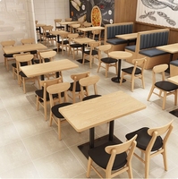 Ensembles de stand de salle à manger Offre Spéciale pour meubles de restaurant ensembles de table et chaise de canapé en bois et en cuir personnalisés pour restauration rapide
