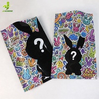 Pochette plate thermoscellable à trois côtés en aluminium Mylar, personnalisable avec logo imprimé, pour emballage mystère ou sac surprise
