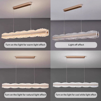 Lustre moderne de luxe à suspension longue pour salle à manger, bar, avec télécommande, en aluminium et acrylique, hauteur réglable, luminaire suspendu à LED