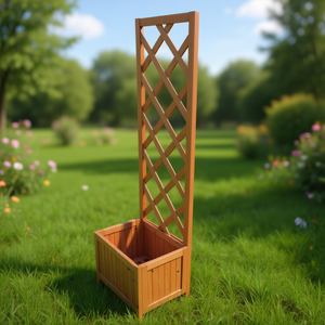 Jardinera Trellis de 1' 4'' x 11.8'' x 4' 5'', de Madera Resistente a la Putrefacción, Elegante, para Jardín o Patio Trasero - Product Image 2