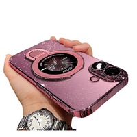 Étui de téléphone portable de luxe antichoc avec support magnétique à paillettes pour iPhone 18 17 16 15 14 13 12 Pro Max