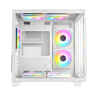 AntarcChill Factory Price Tempered Glass White Computer Cases Cpu Cabinet Pc Chassis Micro Atx Gaming Pc Case for Desktop