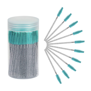 50pcs <b>Bottle</b> Glitter Diamond Eyelash Cleaning <b>Brushes</b> Disposable Plastic Lash Extension <b>Brush</b> - Product Image 2