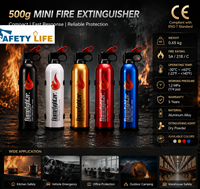 Mini-extincteur portable à poudre sèche ABC pour voiture, 500 ml, 1000 ml, équipement de sécurité d'urgence pour véhicule
