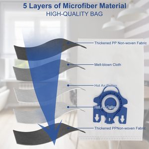 Source d'alimentation manuelle 3D Airclean GN Sacs à poussière à usage domestique compatibles avec l'<span class=keywords><strong>aspirateur</strong></span> <span class=keywords><strong>Miele</strong></span> Classic <span class=keywords><strong>C1</strong></span>/C2/C3/S227/S240 <span class=keywords><strong>Sac</strong></span> à poussière - Product Image 4