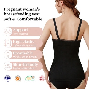 Aiermei Fournisseur OEM ODM Camisole d'allaitement en dentelle à fermeture avant antidérapante, soutien-gorge de maternité pour la <span class=keywords><strong>grossesse</strong></span>, débardeur d'allaitement - Product Image 6