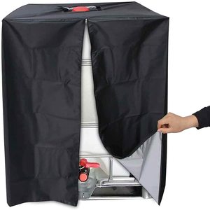 Couverture de réservoir d'eau Ibc 120x100x116cm, tissu Oxford noir, protection extérieure pour réservoir de 1000L - Product Image 1