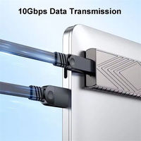 Kabel Ekstensi OTG USB 3.0 TYPE-C 1m/1.5m/2m/3m 20V 3A PD 60W Flat dengan Pengisian Cepat 10gbps untuk Ponsel Laptop USB C