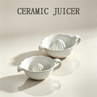 Cross-border Manual Ceramic Fruit Orange Lemon Juice Bowl Simple Kitchen Small Complementary Food Pressing