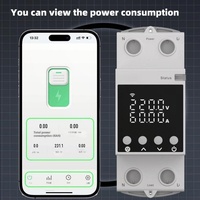Medidor de energía inteligente WiFi SLS Tuya, interruptor de protección de voltaje monofásico hecho en PC duradero con pantalla de monitoreo de energía para SVC