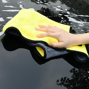 600gsm 40x40cm màu vàng xám hai mặt siêu sang trọng lông cừu san hô nhanh khô dệt sợi nhỏ chi tiết khăn rửa xe - Product Image 6