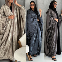 Hafizah 2026 Dubaï Luxe Multicolore Velours Brillant Abaya Ouverte Kimono Modeste