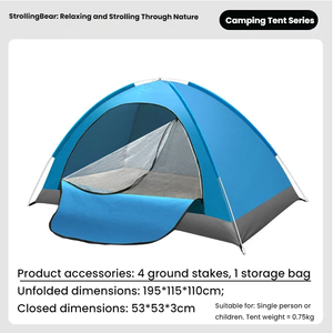 屋外全自動厚さ1ベッドルーム4シーズンテント2人シングルダブル折りたたみポータブル用 - Product Image 4