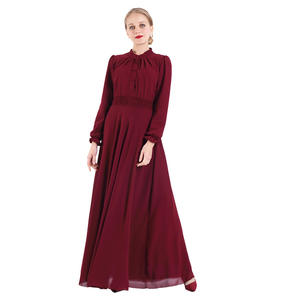 Abaya — Robe musulmane en <span class=keywords><strong>mousseline</strong></span> de soie à deux couches, taille élastique, pour femmes, Caftan, vêtements islamiques, Jilbab <span class=keywords><strong>Djellaba</strong></span>, dubaï, Abaya - Product Image 3