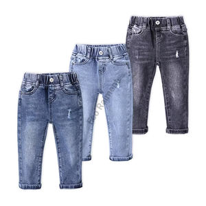 Pantalons en jean pour enfants décontractés et fins de haute qualité, personnalisés, en coton extensible, respirants, à séchage rapide, coupe droite, vêtements pour garçons - Product Image 6
