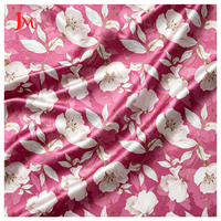 Tissu satiné en polyester de luxe à motif floral imprimé sur mesure, vente en gros pour vêtements féminins