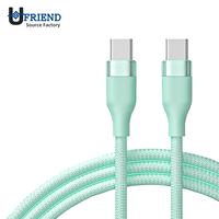 Cable PD de 100W de 2 a 1, cable de carga rápido trenzado E-Marker 5A para tableta de teléfono portátil