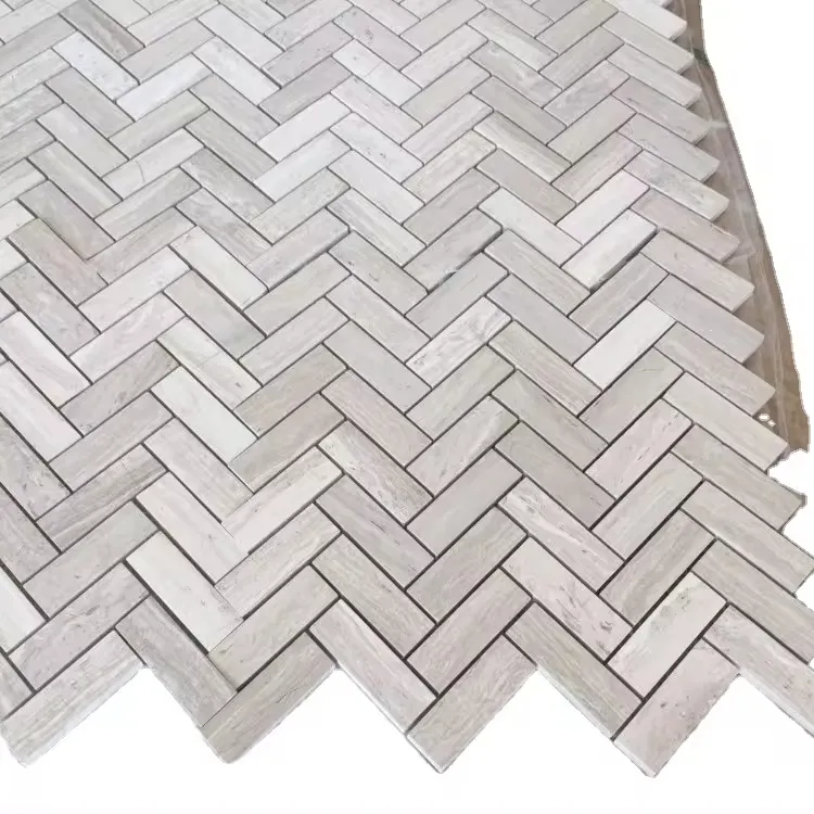 Деревянная декоративная плитка из белого мрамора 30x30