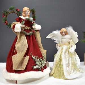 Handmade Christmas Figurines & Toys by Artist Santa Claus Grandma <b>Angel</b> <b>Ornaments</b> for Tree Top & Window Home Crafts - Product Image 2