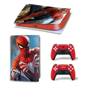 For PS5 Disk Edition Skin Sticker Decal Cover for PlayStation 5 Console and 2 Controllers for PS5 Disk Carbon Fiber Skin Sticker