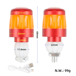 Ulip <b>LED</b> Signal <b>Light</b> Electric Scoot Handlebar End <b>Plugs</b> Turn <b>Lights</b> 2 PCS Red Orange Grip USB Cable Side Indicator warning Lamp - Product Image 4