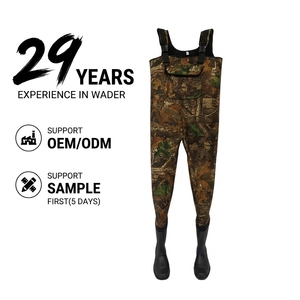 <span class=keywords><strong>Cuissardes</strong></span> à bout en acier néoprène 4mm avec sangle réglable PVC Bottes Feuille Camo Design Imperméable pour la chasse Pêche <span class=keywords><strong>Grande</strong></span> Poche - Product Image 1