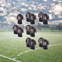 Maillot de football unisexe à col rond personnalisé par sublimation, broderie 3D, nom et numéro de l'équipe cousus, évacuation de l'humidité