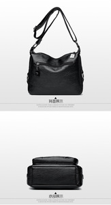 Wholesale Fashion Shoulder <b>Bag</b> Soft PU Leather Casual Shopping Light Black Crossbody <b>Bag</b> With Zipper - Product Image 5