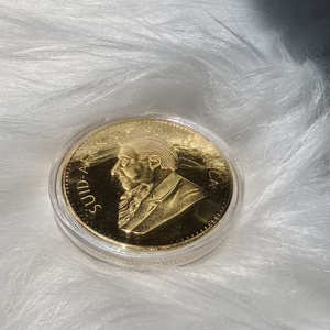 Hoge Kwaliteit Zuid-Afrikaanse President Ronde Munt Gouden Herten Gegraveerde Metalen Vergulde Techniek Collectie Geschenk Of Memorabilia - Product Image 2