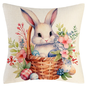 Funda de almohada Hanlin de Pascua, funda de cojín cuadrada con estampado de dibujos animados para decoración de sofá de sala de estar - Product Image 3