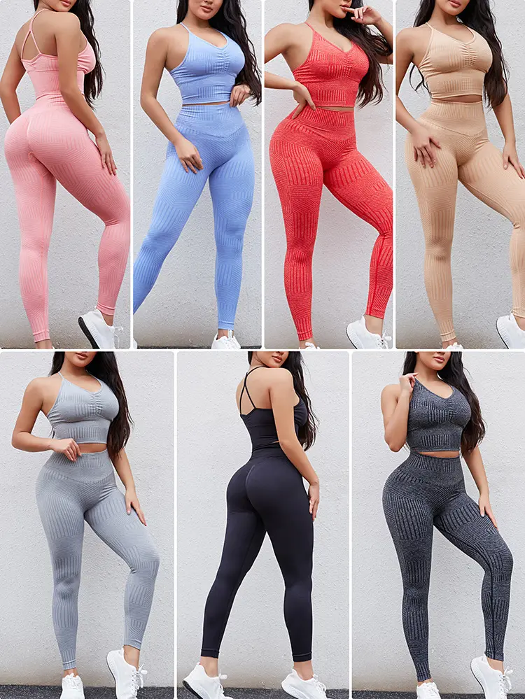 PASUXI da donna sport con vita alta e senza cuciture Leggings per il sollevamento del sedere da donna abbigliamento Fitness da palestra abbigliamento sportivo da Yoga Set