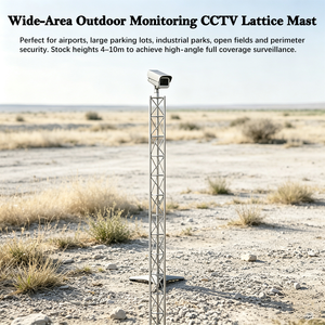 Torre de celosía galvanizada en caliente de 4M personalizada con montaje en raíz, capacidad de carga de 25 kg, para monitoreo de seguridad perimetral en aeropuertos y estacionamientos. - Product Image 6