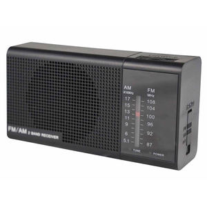 Factory Black Compact AM FM 2 Band Portable Radio with Built In <b>Speaker</b> AA Battery Powered Pocket Size Outdoor Home Radio - Product Image 5