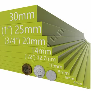 Özel kalınlık anti-UV 6mm 8mm 12.7mm 15mm 25.4mm 19mm kalın katmanlar colorcore çift renk HDPE plastik levha