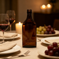 Bouteille à vin foncé 250 ml – Contenant en verre durable, écologique et réutilisable – Idéale pour le stockage, la dégustation et comme cadeau