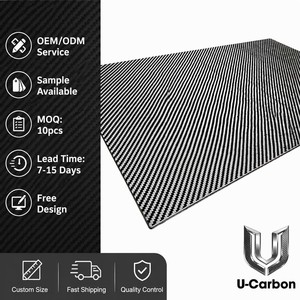 Lastra in Fibra di Carbonio 3K 400x500x2.0mm Twill Lucida, Piastra Decorativa per Finiture Auto, Mobili, Cover per Telefoni, Tablet, OEM - Product Image 1